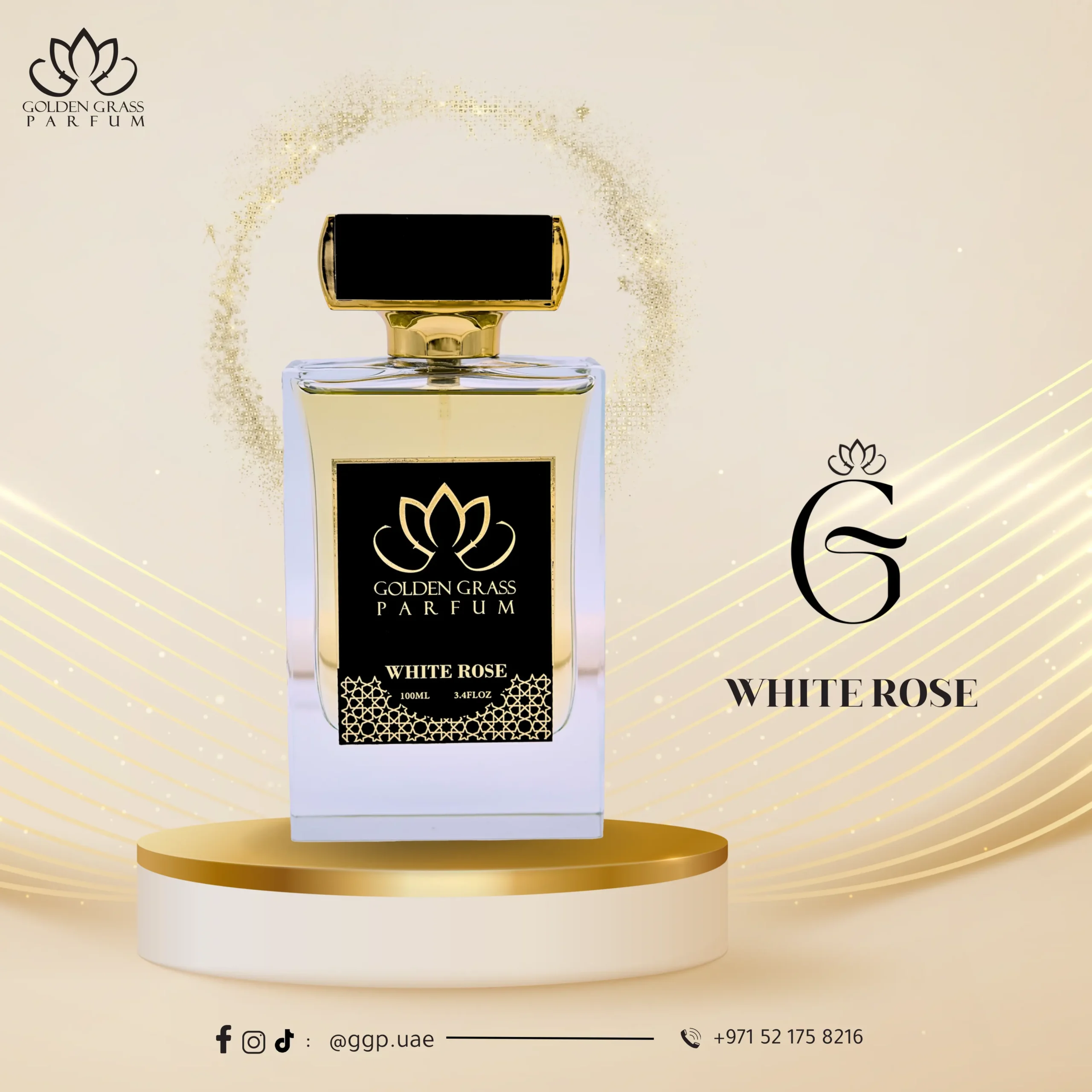 white rose انغمس في عبير يبدأ بانفجار منعش من الكمثرى، اليوزو، والبرغموت، مما يبعث على إحساس بالحيوية والنشاط. يتفتح قلب العطر برائحة الزهور الرقيقة والياسمين، مما يضفي جوًا من الأناقة الرقيقة. وأخيرًا، توفر النوتات الأساسية من الفانيليا، الكهرمان، المسك الأبيض الناعم، وحبوب التونكا أساسًا دافئًا ومريحًا. ينتقل هذا العطر بسلاسة من الفاكهي والزهري إلى الكريمي والحسي، مما يوفر تجربة عطرية آسرة وفاخرة.